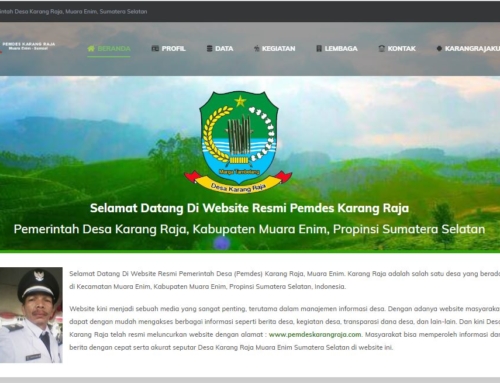 Website Pemdes Karang Raja Muara Enim, Sumatera Selatan