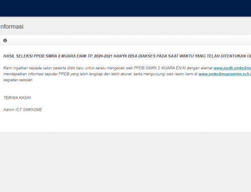 NEW… Aplikasi, Website PPDB Online SMK Negeri 2 Muara Enim